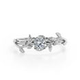 thumbnail image 1 of 0.5 Carat Solitaire Moissanite Engagement Ring with Tree Leaf Infinity Design in White Gold-Plated Silver, 1 of 2