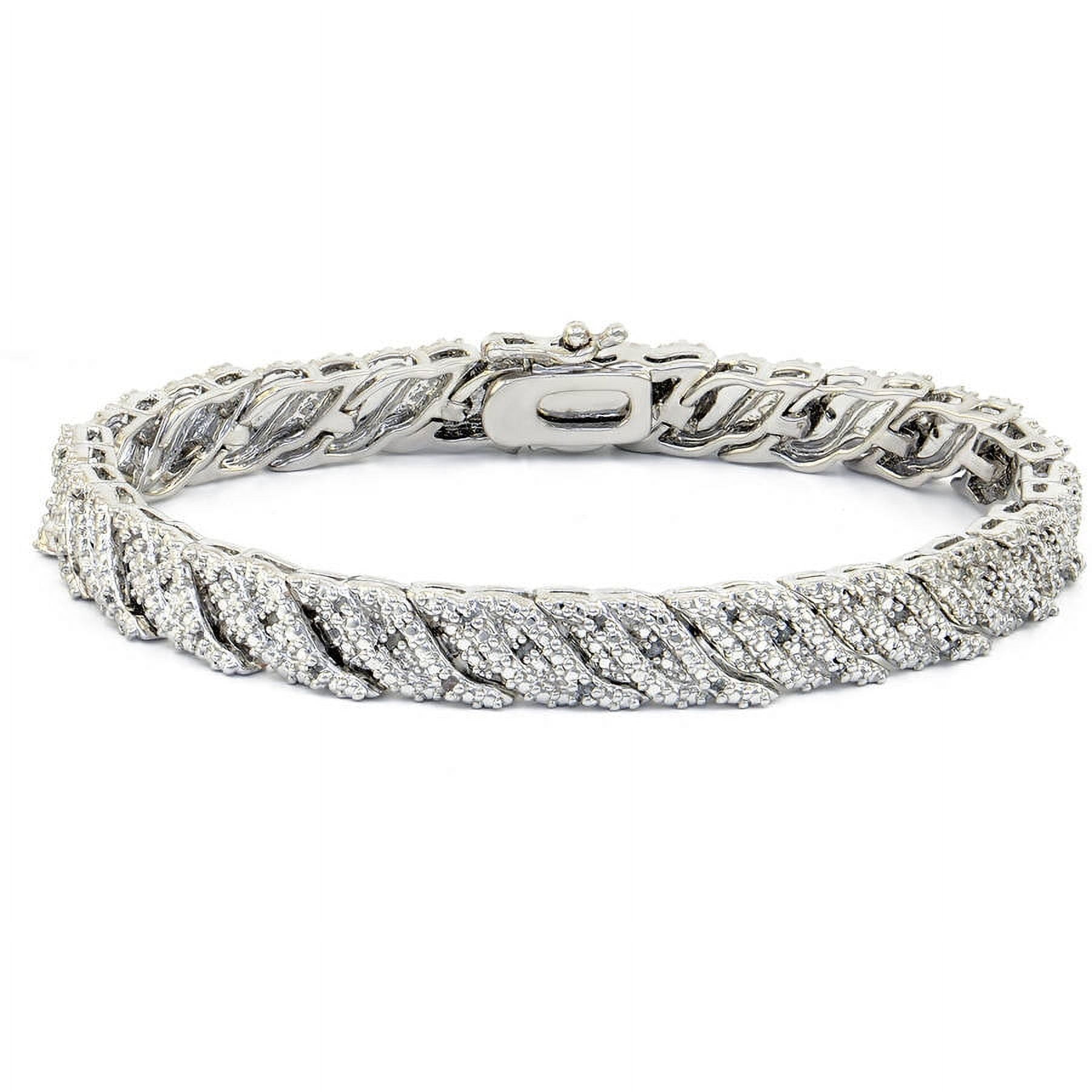 0.5 Carat T.W. Round White Diamond Rhodium-Plated Tennis Bracelet