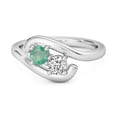 thumbnail image 1 of 0.5 Ct Emerald 925 Sterling Silver Two Stone Swirl Engagement Women Mother's Day Gift Ring, 1 of 3