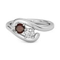 thumbnail image 1 of 0.5 Ct Garnet 925 Sterling Silver Two Stone Swirl Engagement Women Mother's Day Gift Ring, 1 of 3