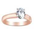 thumbnail image 1 of AFFY 0.5 Ct Oval Shape White Diamond Solitaire Engagement Band Ring In 14K Solid Rose Gold, 1 of 1