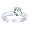 thumbnail image 1 of AFFY 0.5 Ct Oval Shape White Diamond Solitaire Engagement Band Ring In 14K Solid White Gold, 1 of 1