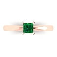 thumbnail image 1 of Solitaire Engagement Ring for Women - 0.5ct Simulated Emerald in 18K Rose Gold Promise Ring, 1 of 6