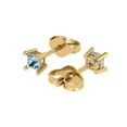 thumbnail image 1 of 0.5 Ct Princess Cut Studs Blue Crystal 18K Yellow Solid Gold Everyday Dainty Earrings Push Back, 1 of 7