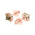 thumbnail image 1 of 0.5 Ct Princess Cut Studs Champagne Crystal 18K Rose Solid Gold Everyday Dainty Earrings Screw Back, 1 of 7