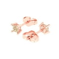 thumbnail image 1 of 0.5 Ct Princess Cut Studs Natural Morganite 14K Rose Solid Solid Gold Everyday Dainty Earrings Push Back, 1 of 7