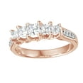 thumbnail image 1 of AFFY 0.5 Ct Princess Cut White Diamond Five Stone Engagement Band Ring In 14K Solid Rose Gold, 1 of 1