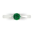 thumbnail image 1 of Solitaire Engagement Ring for Women - 0.5ct Simulated Emerald in 14K White Gold Promise Ring, 1 of 8