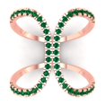 thumbnail image 1 of Statement Engagement Ring for Women - 0.5ct Simulated Emerald in 14K Rose Gold Promise Ring, 1 of 6