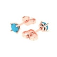 thumbnail image 1 of 0.5 Ct Round Cut Studs Blue Turquoise 14K Rose Solid Solid Gold Everyday Dainty Earrings Push Back, 1 of 7