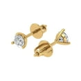 thumbnail image 1 of 0.5 Ct Round Cut Studs Clear Crystal 14K Yellow Solid Gold Everyday Dainty Earrings Screw Back, 1 of 7