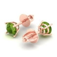 thumbnail image 1 of 0.5 Ct Round Cut Studs Green Natural Peridot 14K Rose Solid Solid Gold Everyday Dainty Earrings Screw Back, 1 of 7