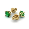 thumbnail image 1 of 0.5 Ct Round Cut Studs Green Emerald 18K Yellow Solid Solid Gold Everyday Dainty Earrings Screw Back, 1 of 7