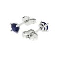 thumbnail image 1 of 0.5 Ct Round Cut Studs Blue Sapphire 18K White Solid Solid Gold Everyday Dainty Earrings Push Back, 1 of 7