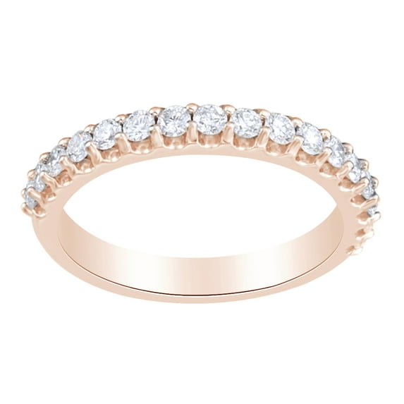 0.5 Ct Round Shape White Diamond Engagement Wedding Band Ring In 14K Solid Rose Gold