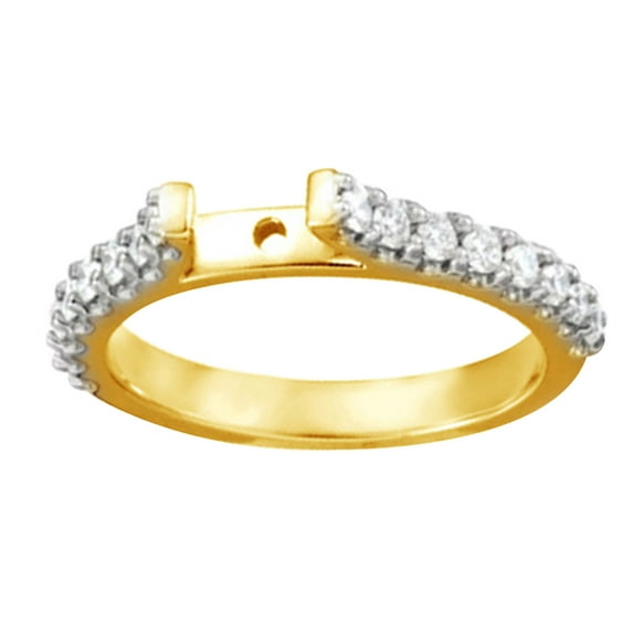 AFFY 0.5 Ct Round Shape White Diamond Mount Engagement Ring In 14K Solid Yellow Gold