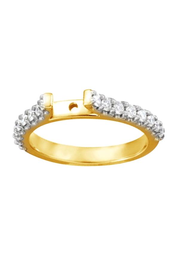 0.5 Ct Round Shape White Diamond Mount Engagement Ring In 14K Solid Yellow Gold