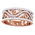 thumbnail image 1 of AFFY 0.5 Ct Round Shape White Diamond Wavy Swirl Anniversary Band Ring In 14K Solid Rose Gold, 1 of 1