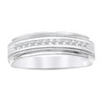 thumbnail image 1 of AFFY (0.5 Cttw) Round Cut White Natural Diamond Engagement Wedding Band Ring In 14K Solid White Gold, 1 of 1