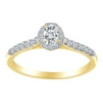 thumbnail image 1 of AFFY (0.5 Cttw) White Natural Diamond Oval Shaped Cluster Engagement Ring In 14K Solid Yellow Gold, 1 of 1