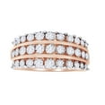 thumbnail image 1 of AFFY (0.5 Cttw) White Natural Diamond Three Row Engagement Ring In 14K Solid Rose Gold, 1 of 1