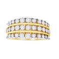 thumbnail image 1 of AFFY (0.5 Cttw) White Natural Diamond Three Row Engagement Ring In 14K Solid Yellow Gold, 1 of 1
