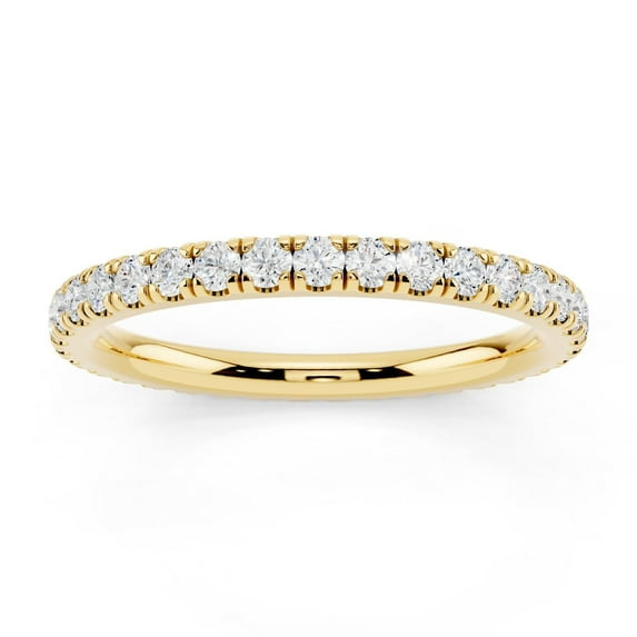 0.5 Ctw Moissanite Eternity Wedding Band for Women 14K Yellow Gold Plated 925 Sterling Silver Stackable Wedding Ring D Color, VVS1 Fine Jewelry Gift Size 7