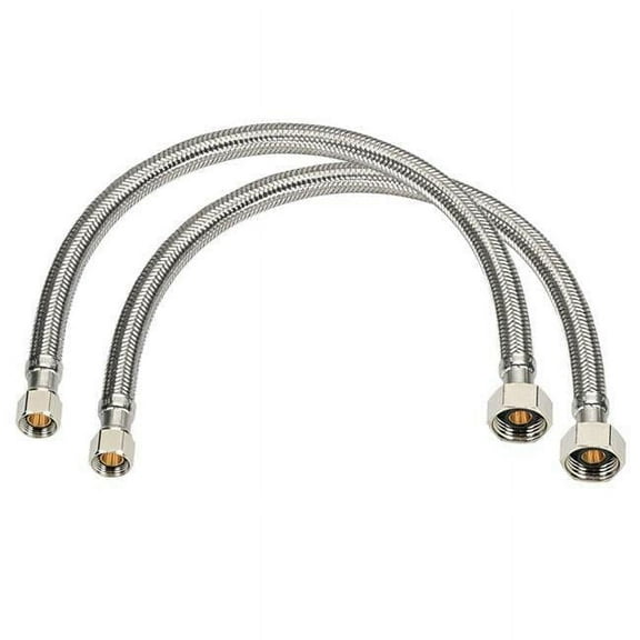 0.5 FIP x 0.37 in. Dia. Compression Braided Stainless Steel 16 in. Faucet Supply Line