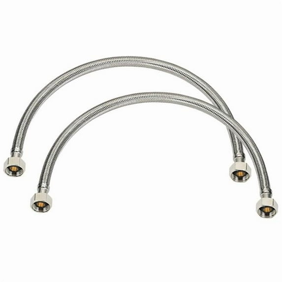 0.5 FIP x 0.5 in. Dia. FIP Braided Stainless Steel 20 in. Faucet Supply Line