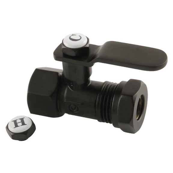 0.5 FIP x 0.5 in. or 0.43 in. Whitaker Slip Joint Straight Stop Valve, Matte Black