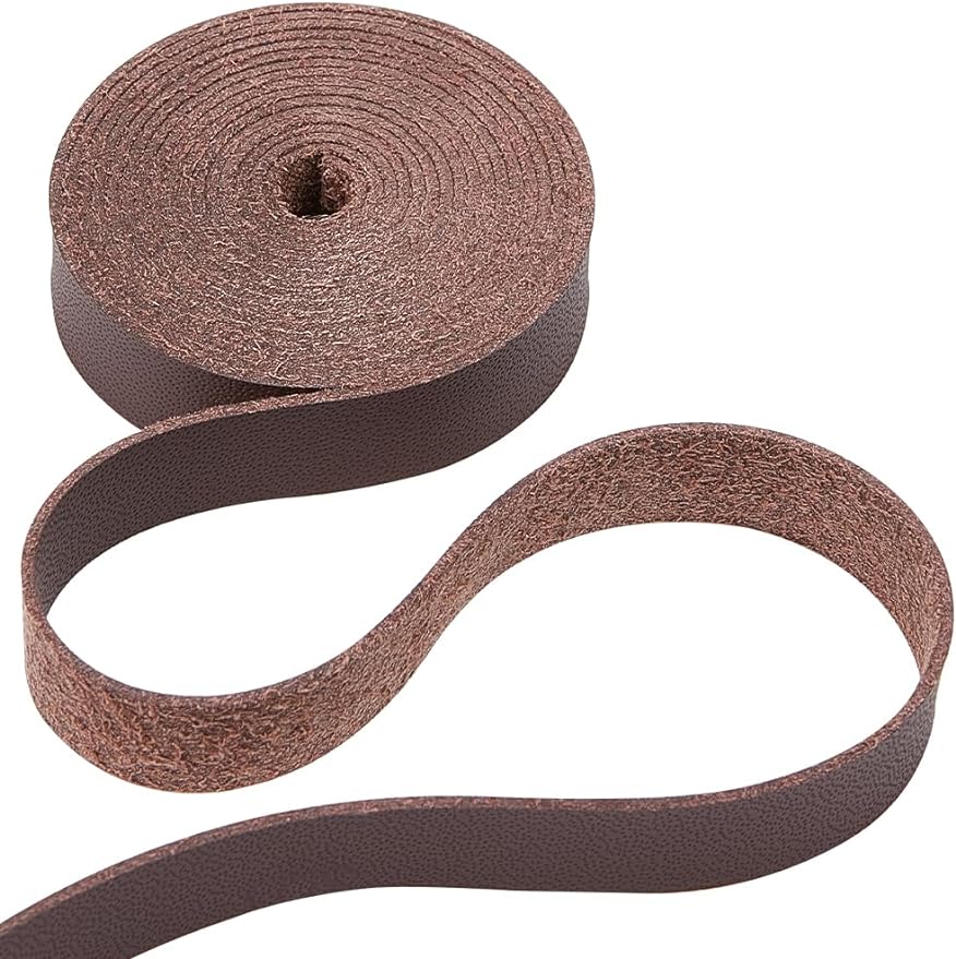 0.5 Inches x 2m Wide Full Grain Leather Strips 1.2mm Thick Flat Leather ...