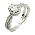 thumbnail image 1 of 0.5 Oval Cut Solitaire w/Accent Engagement Ring Rhodium over Silver w/CZ (SIZE: 7), 1 of 1