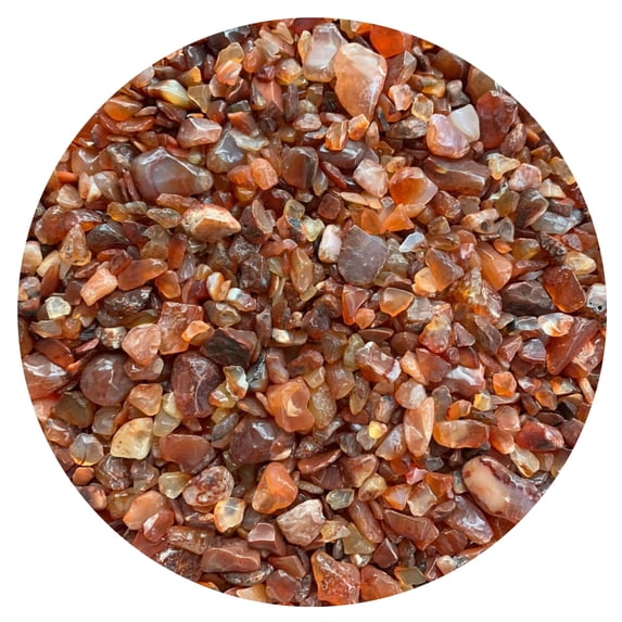 0.5 Pound Natural Semi Tumbled Carnelian Gemstone Chips, Crushed Mini Crystals, Undrilled Crystal Chips (Carnelian)