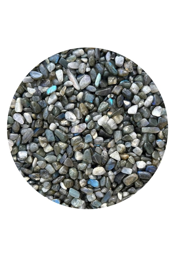 0.5 Pound Natural Semi Tumbled Labradorite BLue Gemstone Chips, Crushed Mini Crystals, Undrilled Crystal Chips (Labradorite Blue)