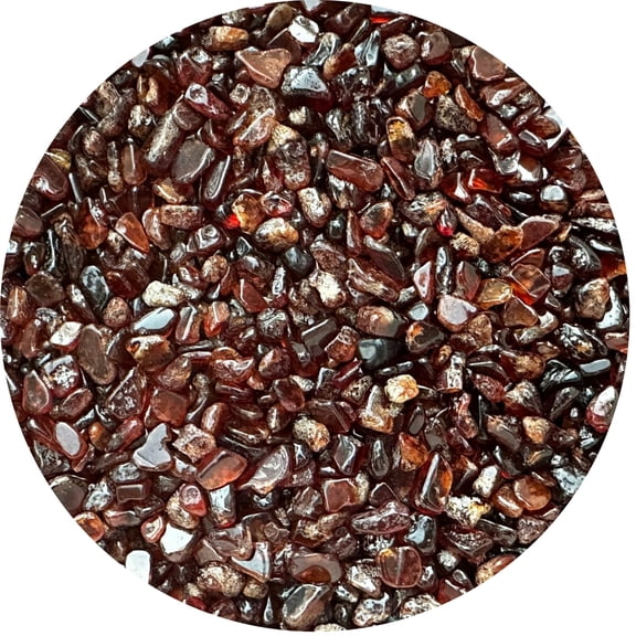 0.5 Pound Natural Semi Tumbled Orange Garnet Gemstone Chips, Crushed Mini Orange Garnet Crystals, Undrilled Crystal Chips (Orange Garnet)