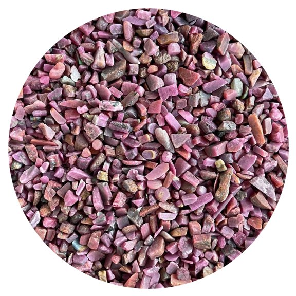 0.5 Pound Natural Semi Tumbled Ruby Gemstone Chips, Crushed Mini Crystals, Undrilled Crystal Chips (Ruby)
