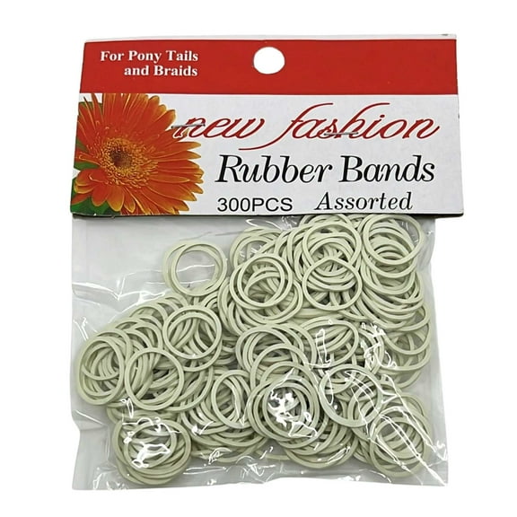 0.5" Rubber Bands for Ponytails  Braids– Hair Elastics: 300CT
