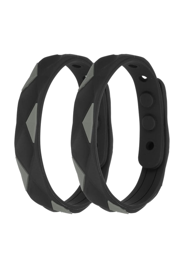 0.5"X9" Silicone Adjustable Anti Static Bracelet,Black 2Pack
