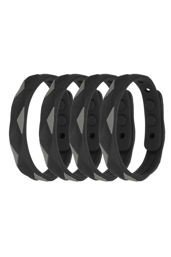0.5"X9" Silicone Adjustable Anti Static Bracelet,Black 4Pack