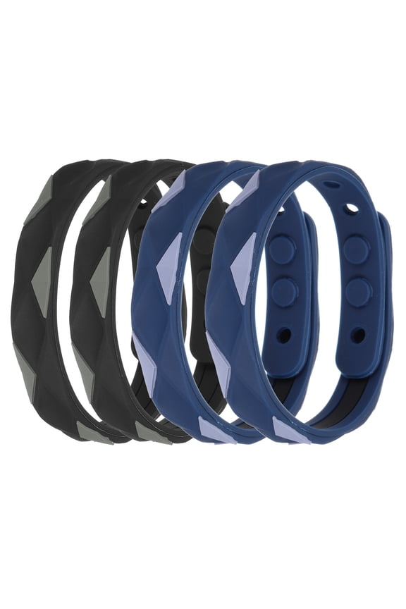 0.5"X9" Silicone Adjustable Anti Static Bracelet,Black,Blue 4Pack