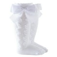 thumbnail image 1 of 0-5 Y Toddler Baby Girls Socks with Big Bow-Knee High Long Soft-Christmas Sock Spanish Princess Style-Size S,White, 1 of 3