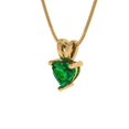 thumbnail image 1 of 0.5 ct Brilliant Heart Cut Solitaire Emerald 14k Yellow Solid Gold Everyday Affordable Designer Necklace Pendant with 18" Chain, 1 of 6