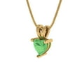 thumbnail image 1 of 0.5 ct Brilliant Heart Cut Solitaire Green Diamond 18K Yellow Solid Gold Everyday Affordable Designer Necklace Pendant with 18" Chain, 1 of 6