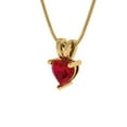 thumbnail image 1 of 0.5 ct Brilliant Heart Cut Solitaire Pink Tourmaline 14k Yellow Solid Gold Everyday Affordable Designer Necklace Pendant with 18" Chain, 1 of 6