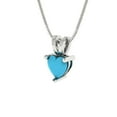 thumbnail image 1 of 0.5 ct Brilliant Heart Cut Solitaire Turquoise 18K White Solid Gold Everyday Affordable Designer Necklace Pendant with 18" Chain, 1 of 6