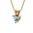 thumbnail image 1 of 0.5 ct Brilliant Heart Cut Solitaire VVS1 Genuine Blue Zircon Solid 18k Yellow Solid Gold Everyday Affordable Designer Necklace Pendant with 16" Solid Gold Chain by Clara Pucci, 1 of 7