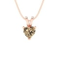 thumbnail image 1 of 0.5 cctw Yellow Moissanite Rose Gold Plated Pendant with 16" Box Chain (5mm, Heart Cut), 1 of 6