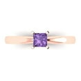 thumbnail image 1 of Solitaire Engagement Ring for Women - 0.5ct Simulated Alexandrite in 18K Rose Gold Promise Ring, 1 of 6