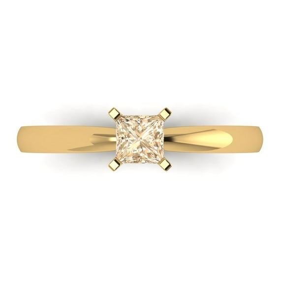 Solitaire Engagement Ring for Women - 0.5ct Natural Morganite in 18K Yellow Gold Promise Ring