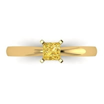 Solitaire Engagement Ring for Women - 0.5ct Natural Citrine in 18K Yellow Gold Promise Ring